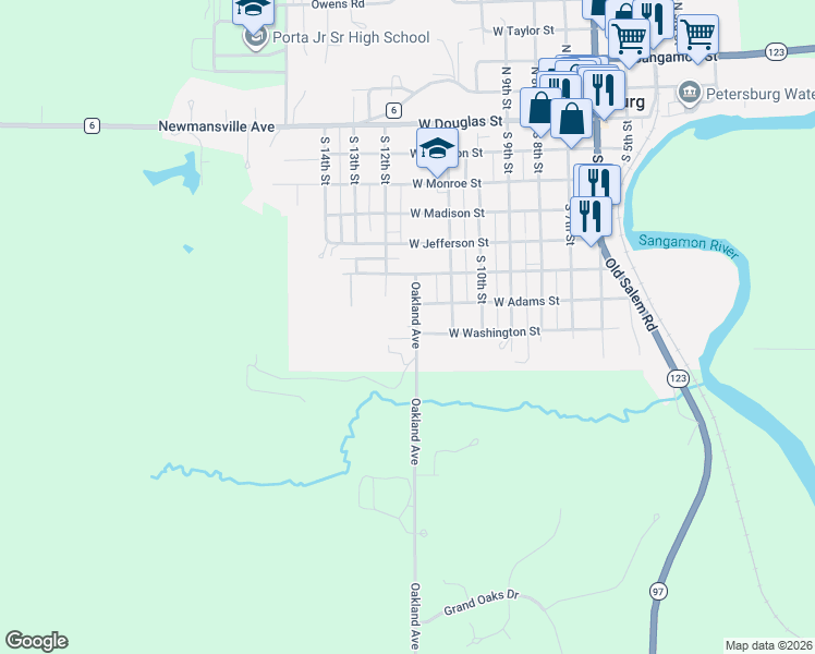 map of restaurants, bars, coffee shops, grocery stores, and more near 656 Eureka Avenue in Petersburg
