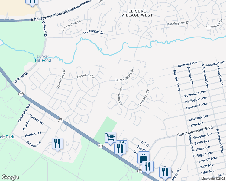 map of restaurants, bars, coffee shops, grocery stores, and more near 921-932 Liverpool Cir in Manchester Township
