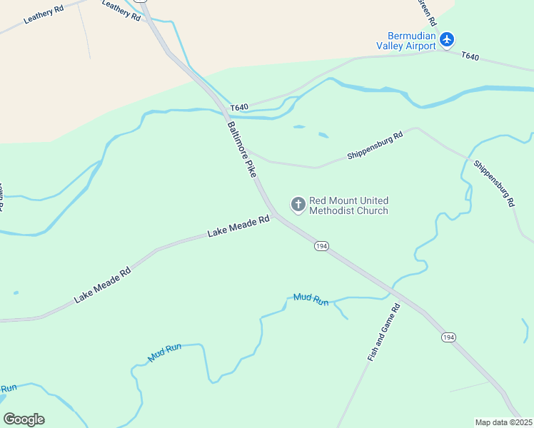 map of restaurants, bars, coffee shops, grocery stores, and more near 3217 Lake Meade Road in East Berlin