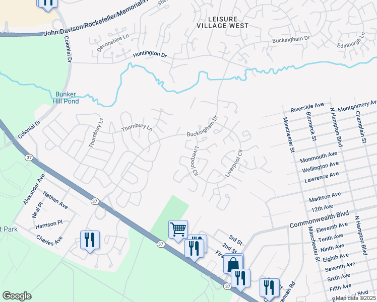 map of restaurants, bars, coffee shops, grocery stores, and more near 921-932 Liverpool Circle in Manchester Township
