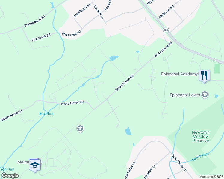 map of restaurants, bars, coffee shops, grocery stores, and more near 2305 White Horse Road in Berwyn