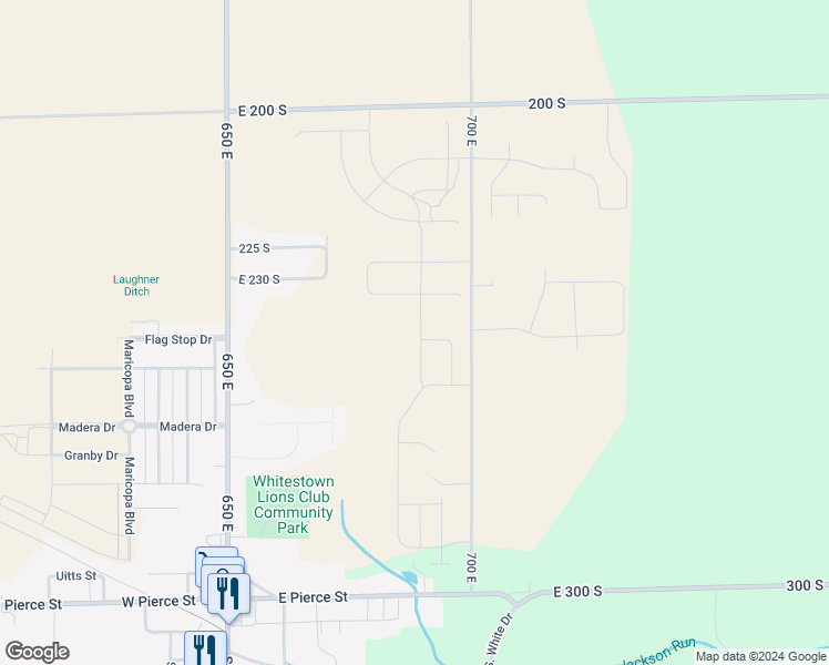 map of restaurants, bars, coffee shops, grocery stores, and more near 2450 Dixon Creek Drive in Whitestown