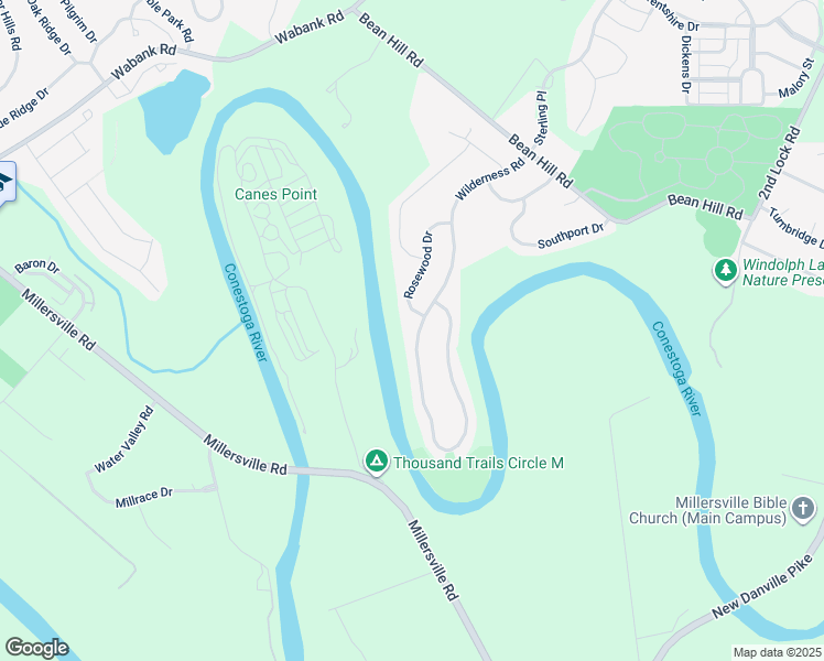 map of restaurants, bars, coffee shops, grocery stores, and more near 1809 Wilderness Road in Lancaster