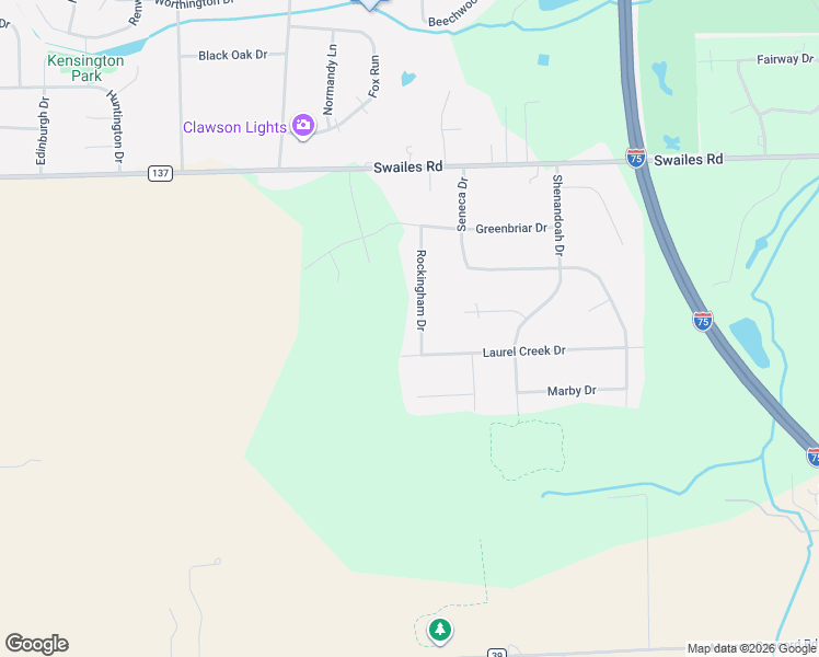 map of restaurants, bars, coffee shops, grocery stores, and more near 2424 Rockingham Drive in Troy