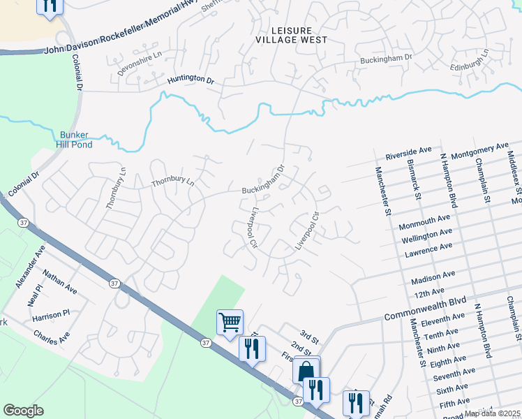 map of restaurants, bars, coffee shops, grocery stores, and more near 951A Liverpool Circle in Manchester Township