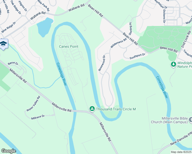 map of restaurants, bars, coffee shops, grocery stores, and more near 1809 Wilderness Road in Lancaster