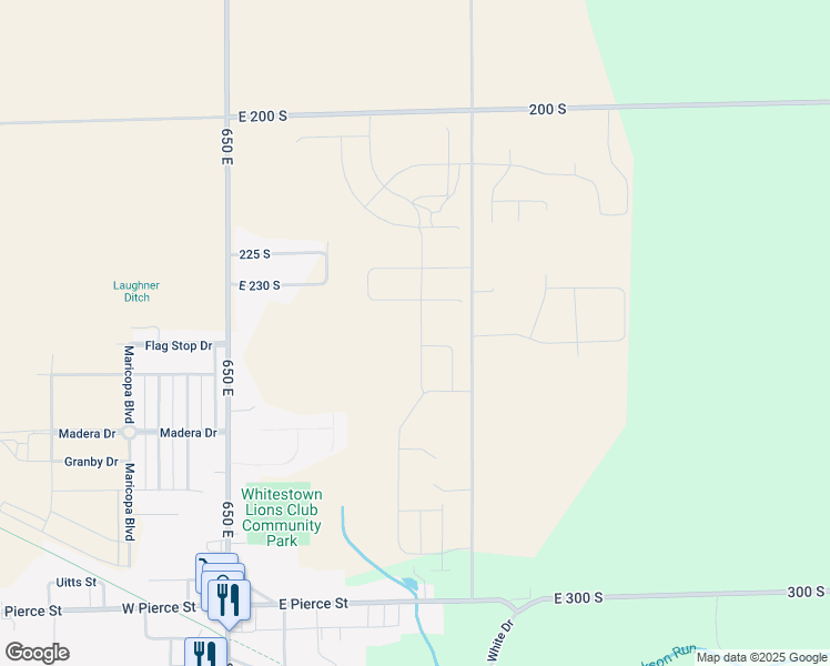 map of restaurants, bars, coffee shops, grocery stores, and more near 2450 Dixon Creek Drive in Whitestown