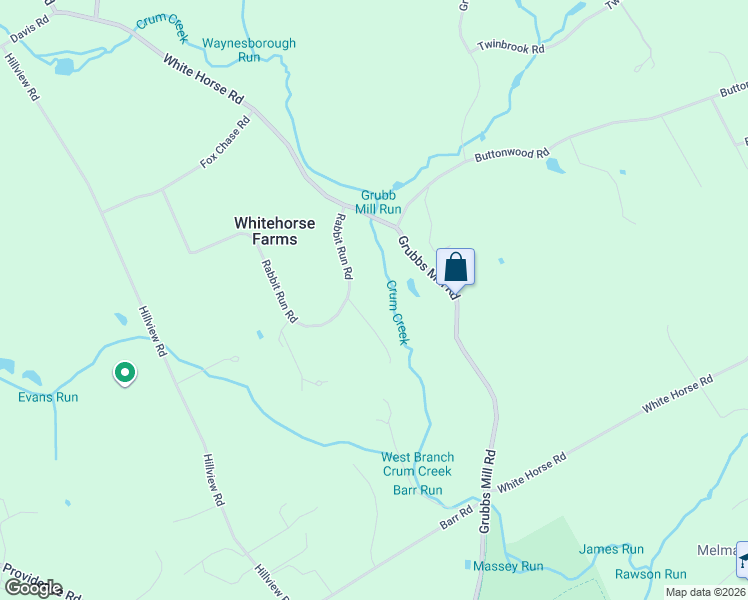 map of restaurants, bars, coffee shops, grocery stores, and more near 36 Rabbit Run Road in Malvern