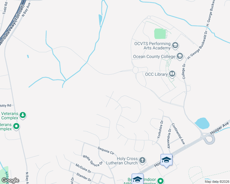map of restaurants, bars, coffee shops, grocery stores, and more near 103 London Court in Toms River
