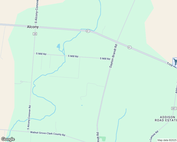 map of restaurants, bars, coffee shops, grocery stores, and more near 8544 South Mill Road in Troy