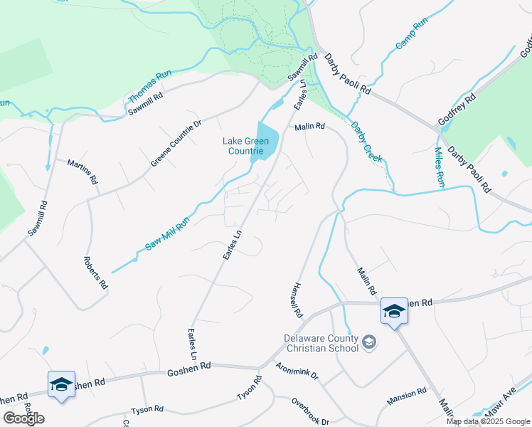 map of restaurants, bars, coffee shops, grocery stores, and more near 152 West Kenilworth Circle in Newtown Square