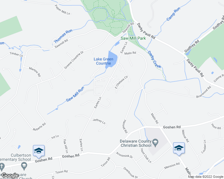 map of restaurants, bars, coffee shops, grocery stores, and more near 152 West Kenilworth Circle in Newtown Square