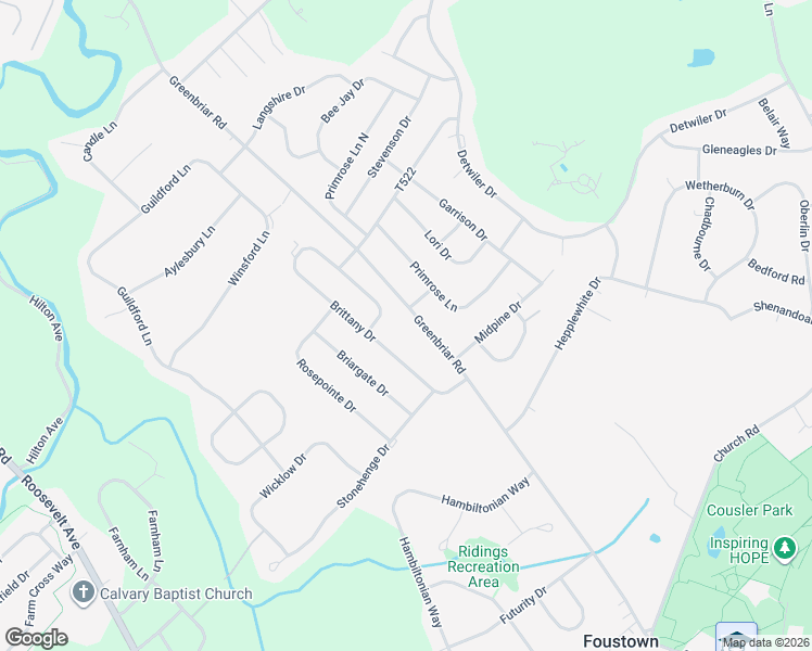 map of restaurants, bars, coffee shops, grocery stores, and more near 1351 Greenbriar Road in York