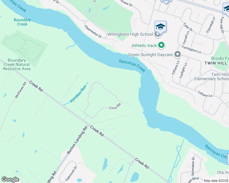 map of restaurants, bars, coffee shops, grocery stores, and more near 34 Cove Road in Moorestown