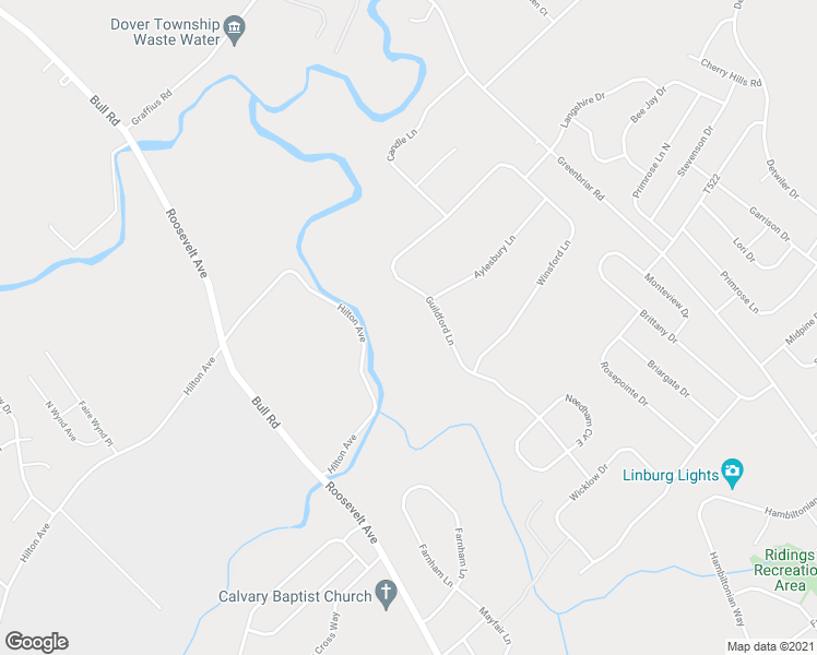 map of restaurants, bars, coffee shops, grocery stores, and more near 1575 Guildford Lane in York