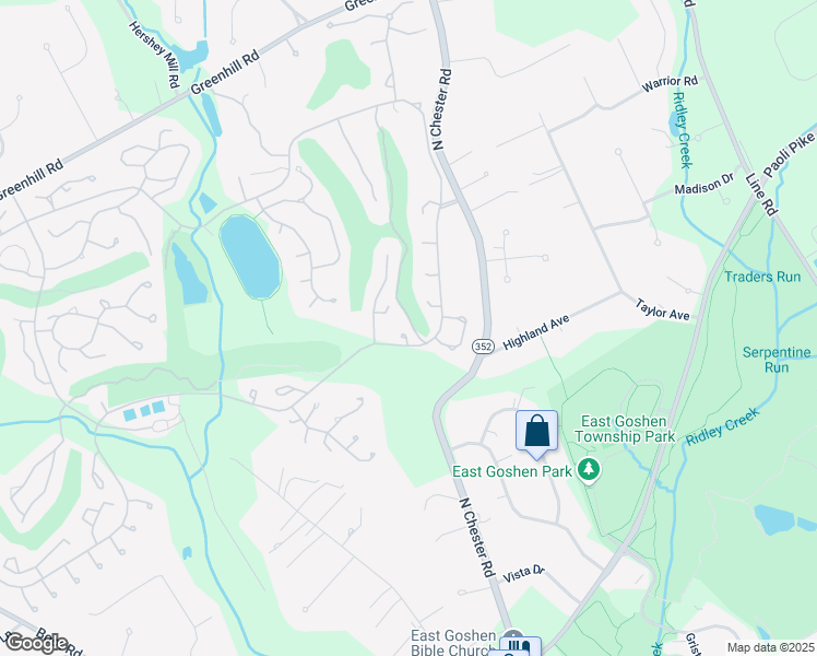 map of restaurants, bars, coffee shops, grocery stores, and more near 220 Chandler Drive in West Chester