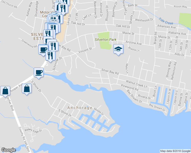 map of restaurants, bars, coffee shops, grocery stores, and more near 96 Holly Tree Lane in Toms River