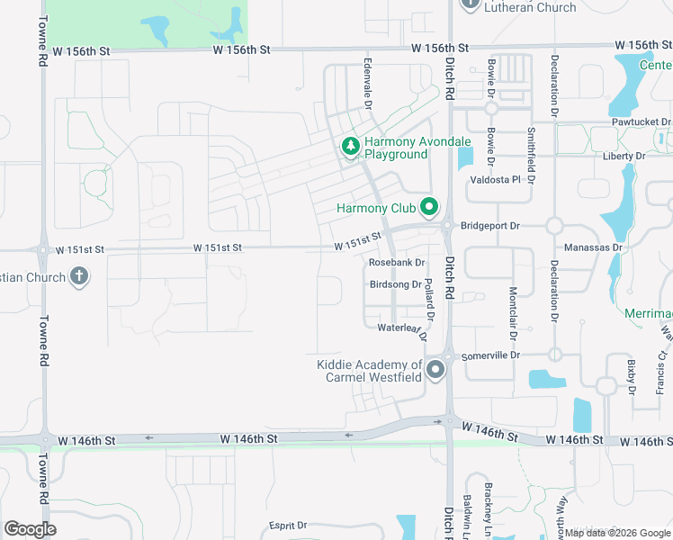 map of restaurants, bars, coffee shops, grocery stores, and more near 14974 Dawnhaven Drive in Westfield