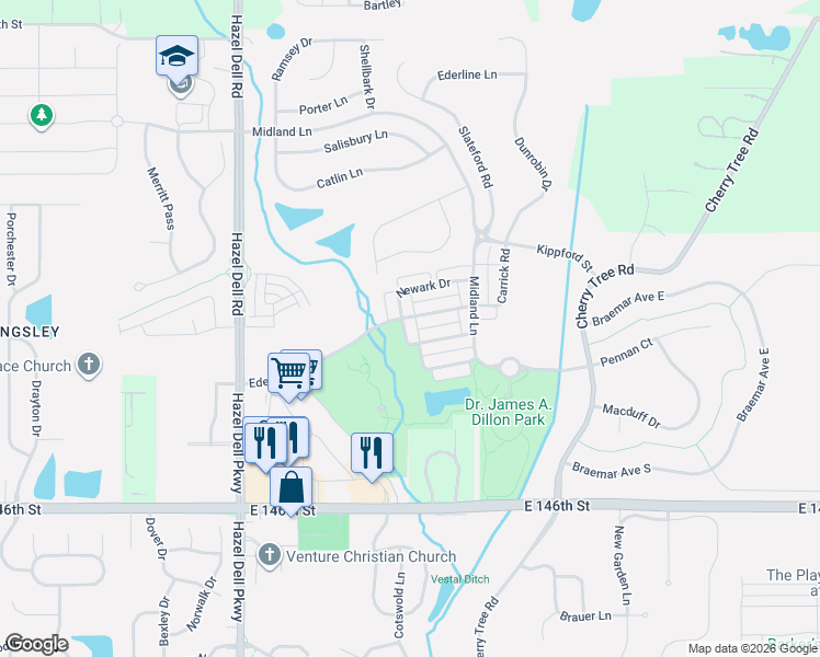 map of restaurants, bars, coffee shops, grocery stores, and more near 6158 Burleigh Place in Noblesville