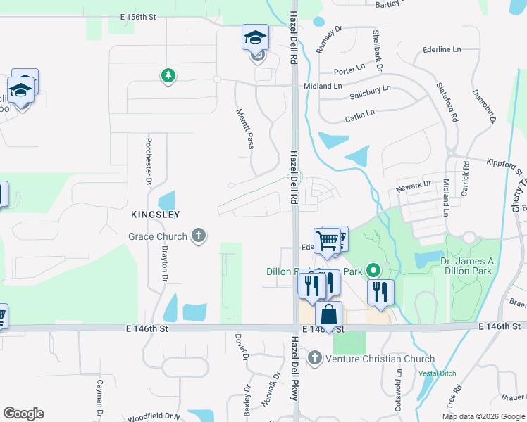 map of restaurants, bars, coffee shops, grocery stores, and more near 5704 Polk Drive in Noblesville