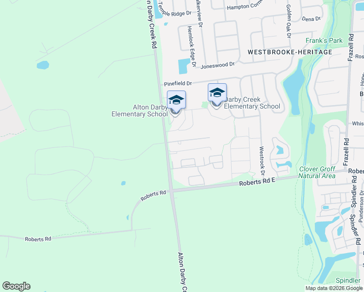 map of restaurants, bars, coffee shops, grocery stores, and more near 6580 Sherry Lane in Hilliard