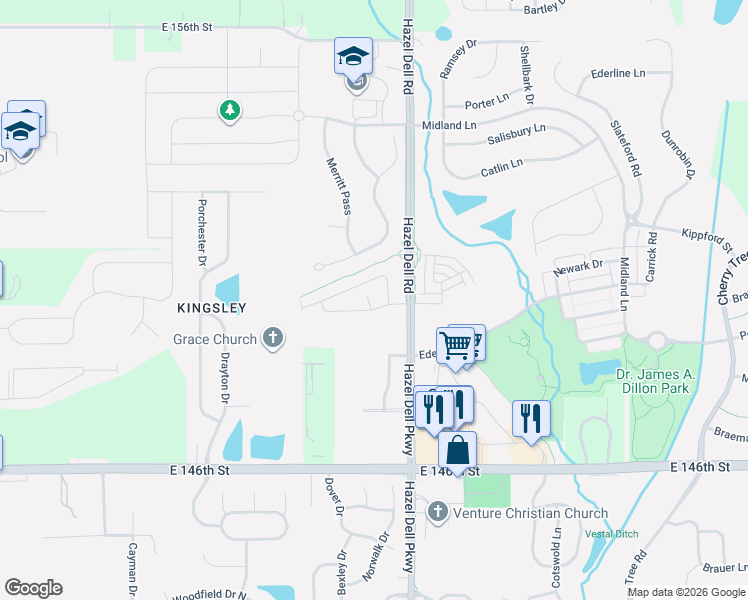 map of restaurants, bars, coffee shops, grocery stores, and more near 5712 Polk Drive in Noblesville