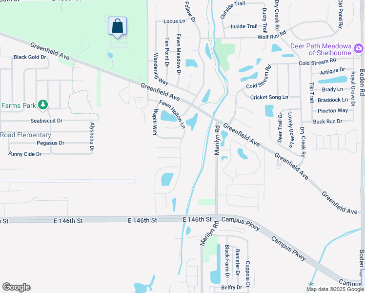 map of restaurants, bars, coffee shops, grocery stores, and more near 14856 Fawn Hollow Lane in Noblesville