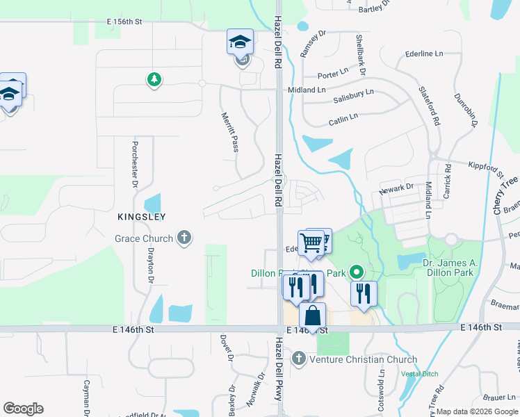 map of restaurants, bars, coffee shops, grocery stores, and more near 14975 Stout Drive in Noblesville