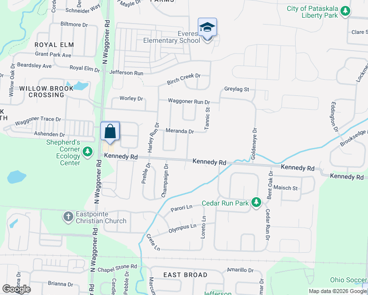 map of restaurants, bars, coffee shops, grocery stores, and more near 1139 Chaser Street in Blacklick