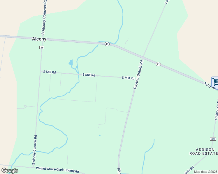 map of restaurants, bars, coffee shops, grocery stores, and more near 8544 South Mill Road in Troy