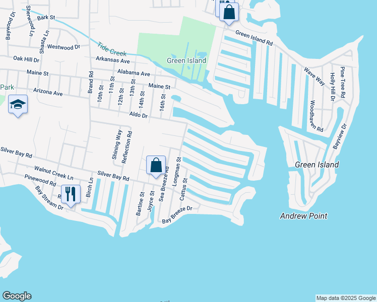map of restaurants, bars, coffee shops, grocery stores, and more near 311 Maria Drive in Toms River