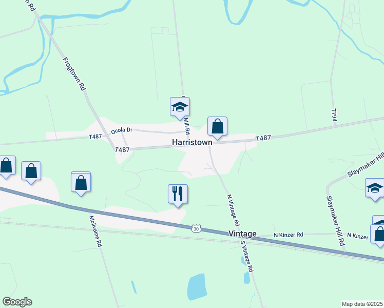 map of restaurants, bars, coffee shops, grocery stores, and more near 136 Harristown Road in Paradise