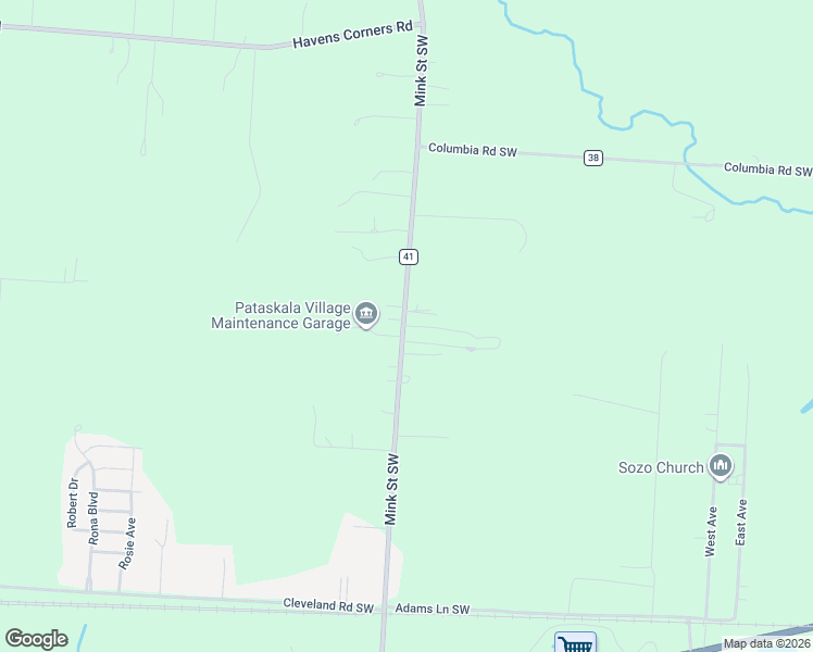 map of restaurants, bars, coffee shops, grocery stores, and more near 5823-5953 Mink Street Southwest in Pataskala