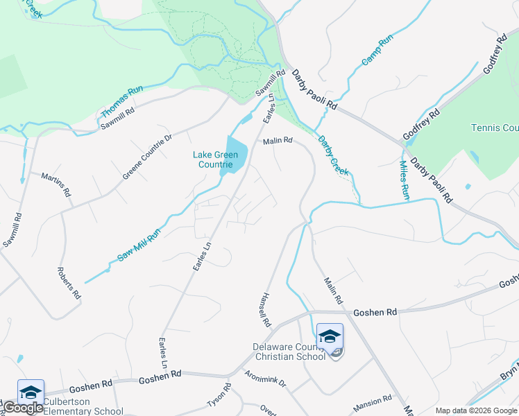 map of restaurants, bars, coffee shops, grocery stores, and more near 211 East Chelsea Circle in Newtown Square