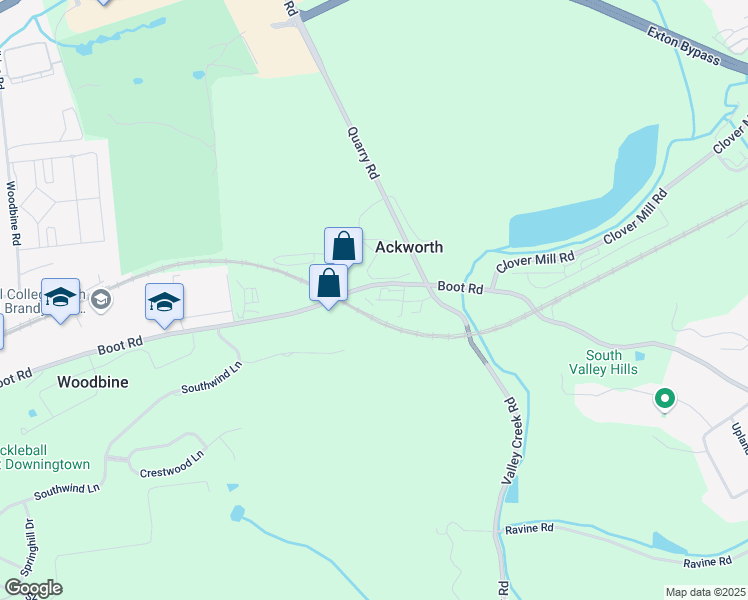 map of restaurants, bars, coffee shops, grocery stores, and more near 1048 West Boot Road in Downingtown