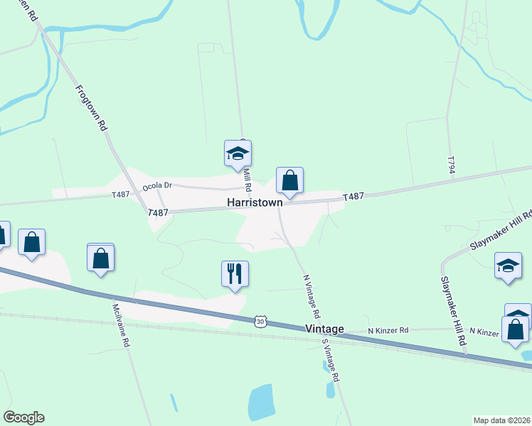 map of restaurants, bars, coffee shops, grocery stores, and more near 142 Harristown Road in Paradise