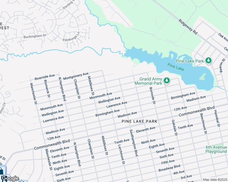 map of restaurants, bars, coffee shops, grocery stores, and more near 1121 Monmouth Avenue in Toms River
