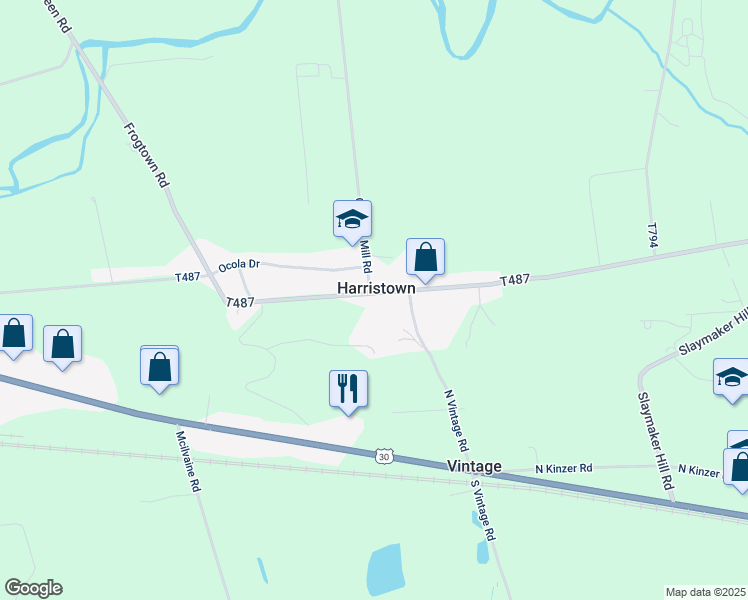 map of restaurants, bars, coffee shops, grocery stores, and more near 136 Harristown Road in Paradise