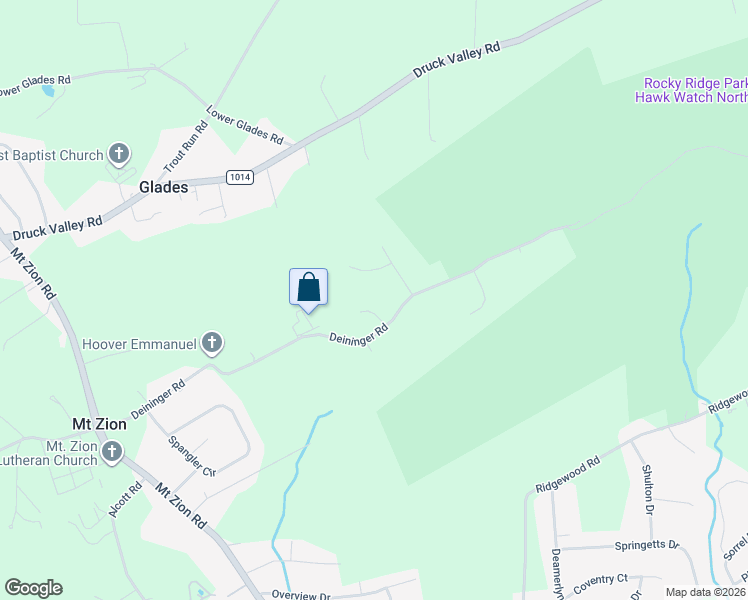 map of restaurants, bars, coffee shops, grocery stores, and more near 2211 Rocky Ridge Court in York