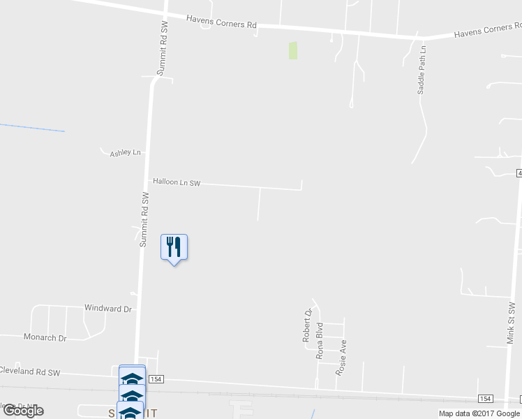 map of restaurants, bars, coffee shops, grocery stores, and more near 13683 Halloon Lane Southwest in Pataskala