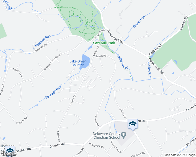 map of restaurants, bars, coffee shops, grocery stores, and more near 213 East Chelsea Circle in Newtown Square
