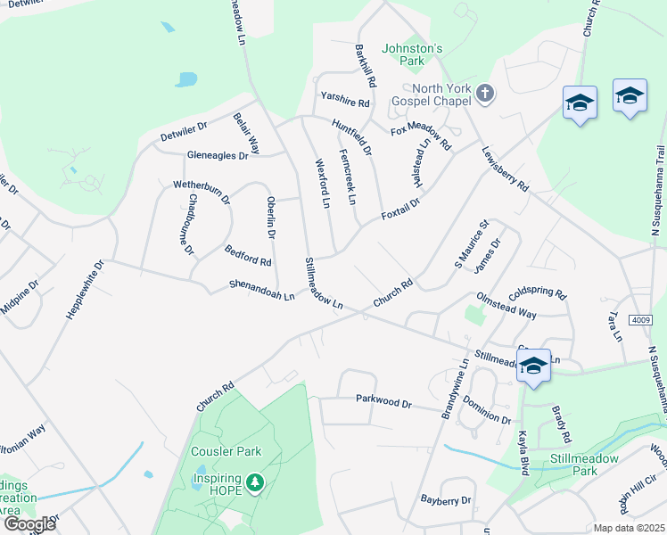 map of restaurants, bars, coffee shops, grocery stores, and more near 786 Foxtail Drive in York