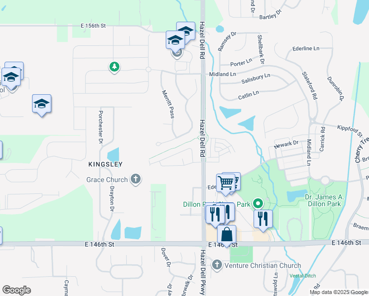 map of restaurants, bars, coffee shops, grocery stores, and more near 5731 Castor Way in Noblesville