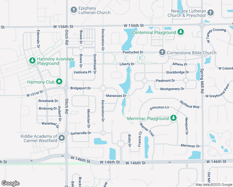 map of restaurants, bars, coffee shops, grocery stores, and more near 1015 Bridgeport Drive in Westfield