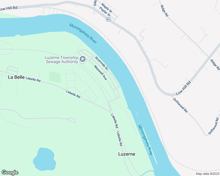 map of restaurants, bars, coffee shops, grocery stores, and more near 160 Maxwell Avenue in La Belle
