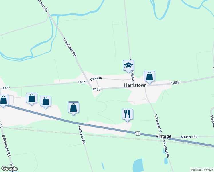map of restaurants, bars, coffee shops, grocery stores, and more near 113 Harristown Road in Paradise