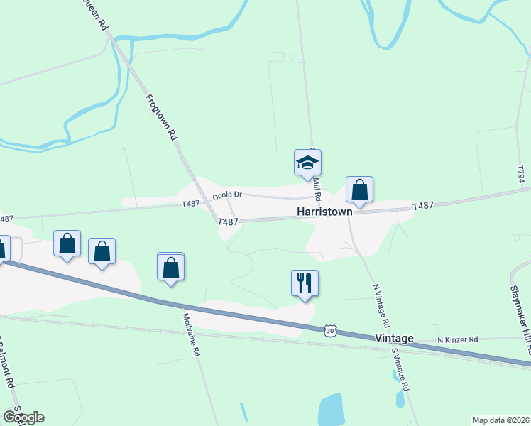 map of restaurants, bars, coffee shops, grocery stores, and more near 117 Harristown Rd in Paradise