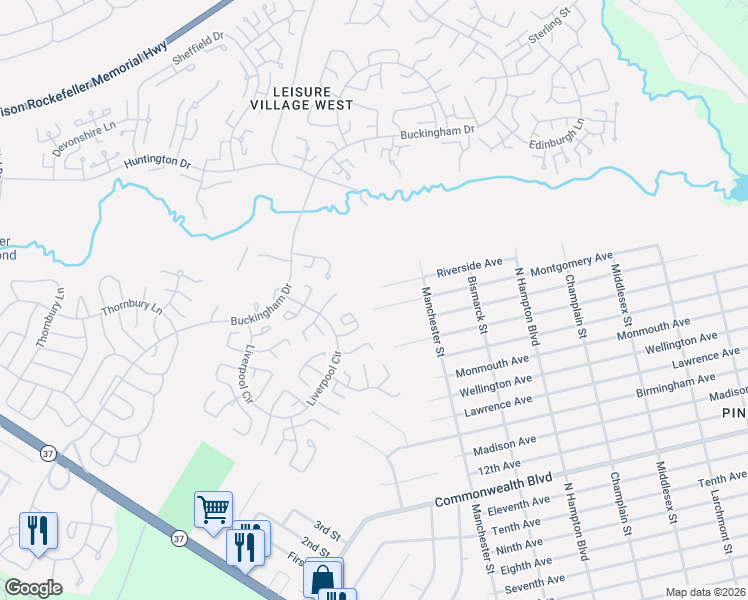 map of restaurants, bars, coffee shops, grocery stores, and more near 433 Montgomery Avenue in Toms River