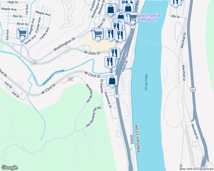 map of restaurants, bars, coffee shops, grocery stores, and more near 338 West 22nd Street in Bellaire