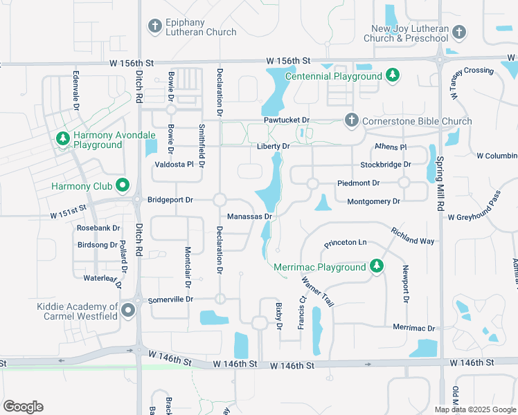 map of restaurants, bars, coffee shops, grocery stores, and more near 1015 Bridgeport Drive in Westfield